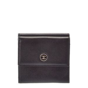 Chanel Black Leather Compact Wallet (Authentic Pre-Loved)